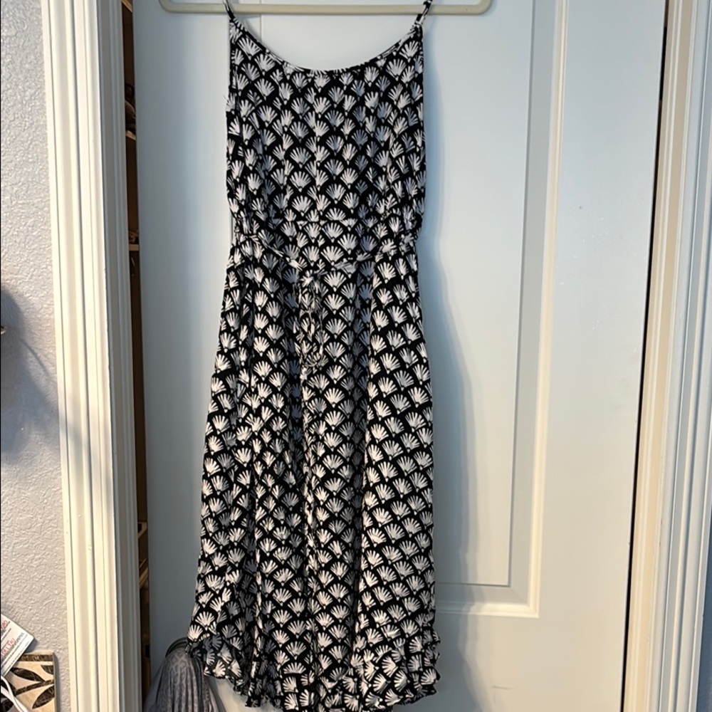 J. Crew Black and White Spaghetti Strap Sundress